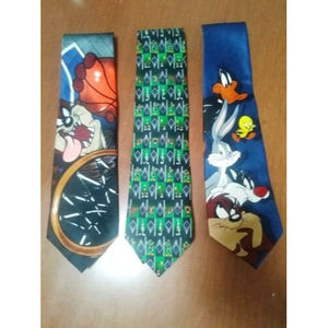 Vintage LOONEY TUNES Bundle Lot of 3 Ties 90’s. Taz, Bugs Bunny FREE SHIPPING!!!